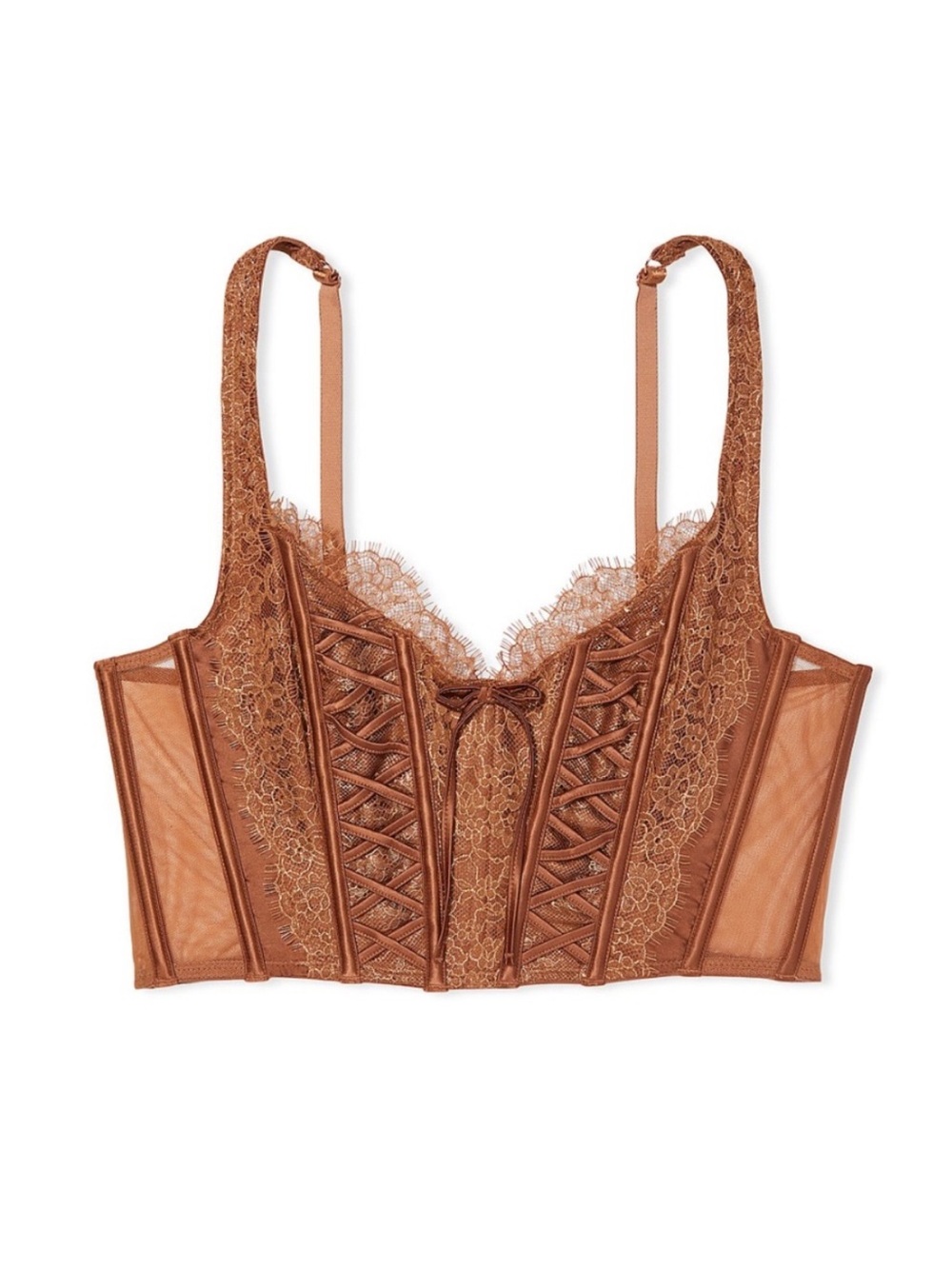 NWT Victoria Secret Dream Angels Very Sexy Unlined Corset Top Caramel Kiss SDD